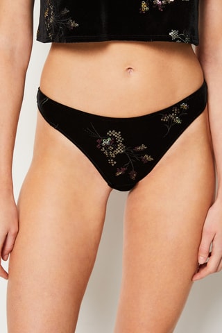 Velours Tanga Magique - Zwart