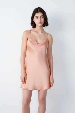 Babydoll in seta Milky - Salmone