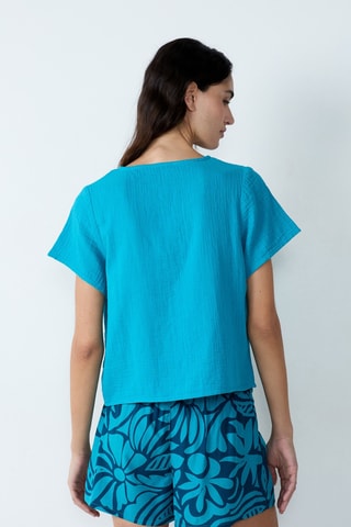 Blouse Erin - Pauwblauw