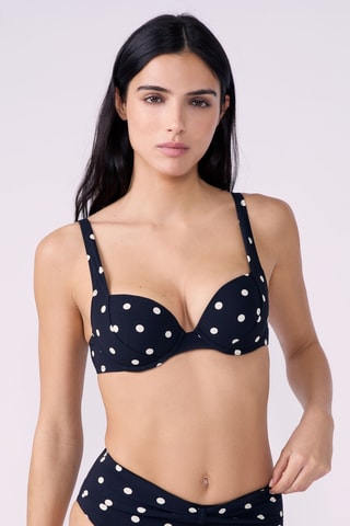 Push-up Bikinitop Polky - Zwart