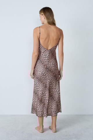 Slipdress Reid - Bruin en Ecru