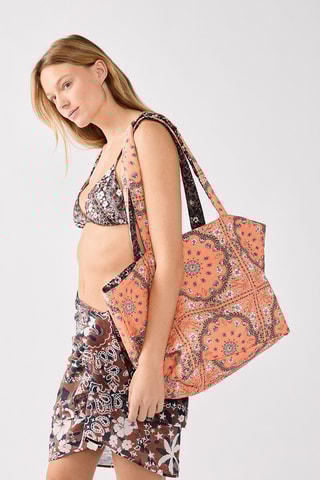 Dubbelzijdige Totebag Arizonalove - Bruin en Zalmkleurig