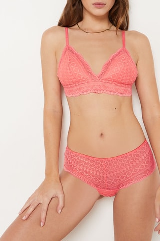 Hipster Hoge Taille - Koraalrood