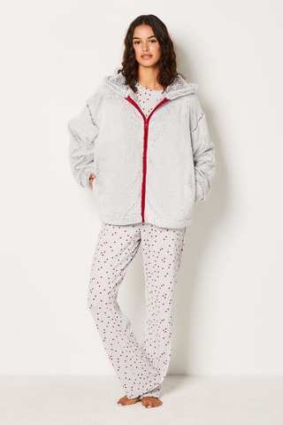 3-delige Pyjama Germin - Gemêleerd Lichtgrijs en Rood