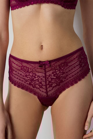 Slip Hoge Taille - Bordeauxrood