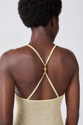 Mouwloze Kaftan - Goudkleurig