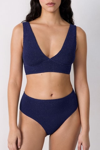 Slip bikini a vita alta - Navy