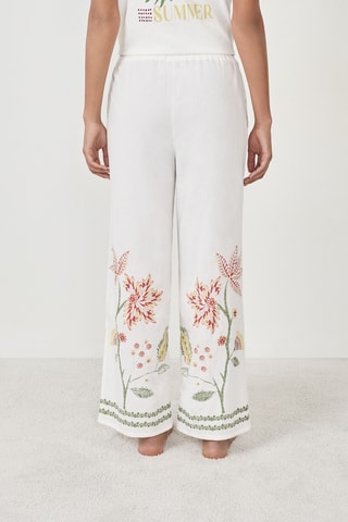 7/8 Linnen Broek Tea - Ecru