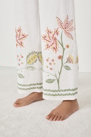 7/8 Linnen Broek Tea - Ecru