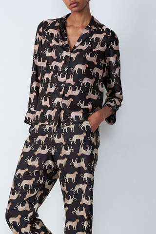 Pyjamablouse Panthère - Zwart