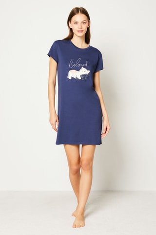 Nachthemd - Marineblauw