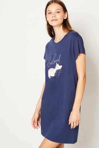 Nachthemd - Marineblauw