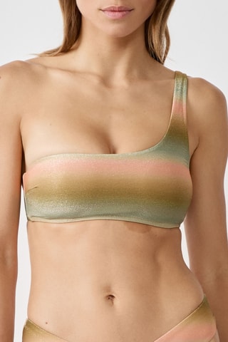 Top asimmetrico dip and dye Géode - Verde