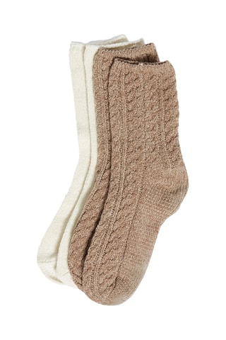 2 Paar Sokken - Beige en Wit