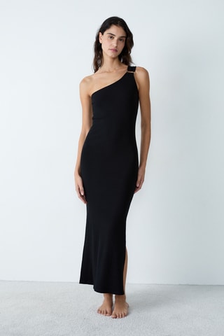 Asymmetrische Trui-jurk Paco - Zwart