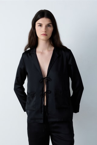 Pyjamablouse Nanda - Zwart