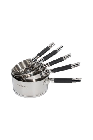 5 casseroles en acier inoxydable 18/8 - 12/14/16/18/20 cm - 0,65/1/1,5/2,15/2,95 l