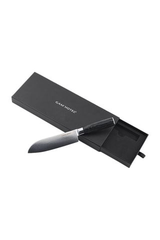 Couteau Santoku en acier inoxydable et bois - 29,5 cm