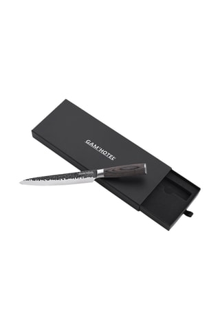 Couteau à trancher en acier inoxydable et bois Rétro - 32,5 cm