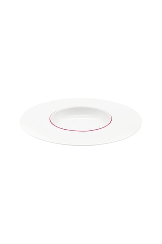 6 assiettes creuses en porcelaine Ligne -  30 cm
