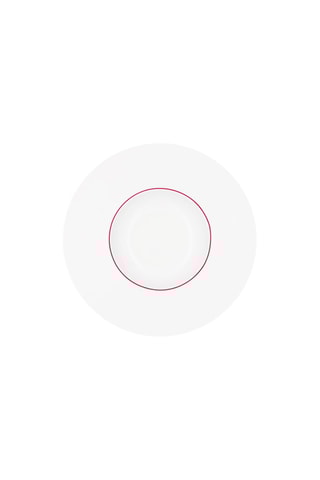 6 assiettes creuses en porcelaine Ligne -  30 cm