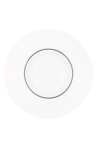 6 assiettes creuses en porcelaine Ligne -  30 cm