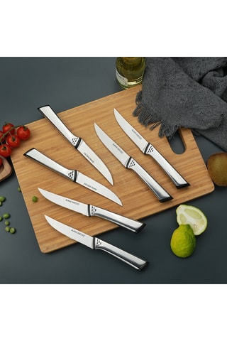 6 couteaux à steak en acier inoxydable - 27,5 cm