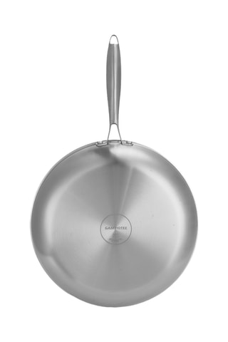 2 poêles en acier inoxydable 430 et acier inoxydable 18/8 revêtement céramique - 24/28 cm