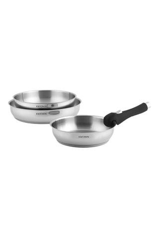 3 poêles et 1 manche amovible en acier inoxydable - 20, 24 et 28 cm