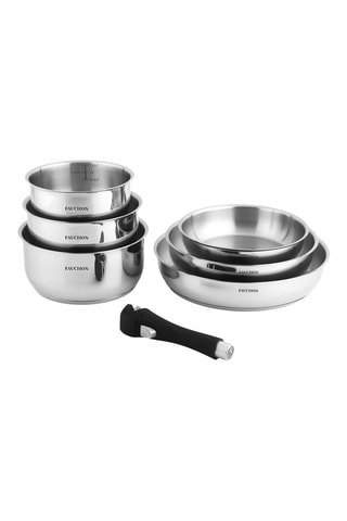 3 casseroles et 3 poêles en acier inoxydable