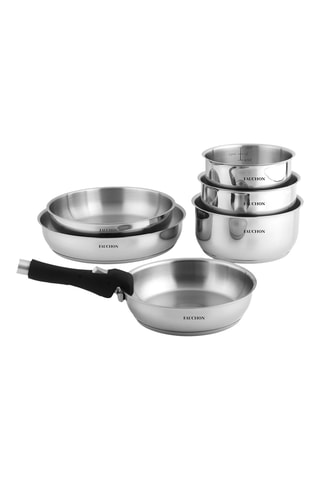 3 casseroles et 3 poêles en acier inoxydable