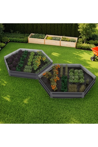 2 hortas quadradas hexagonais - 138,5 x 120 x 20 cm