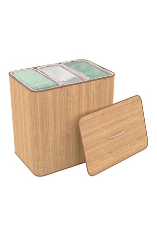 Cesto de roupa em bambu Maya - 60 x 40 x 60 cm - Natural