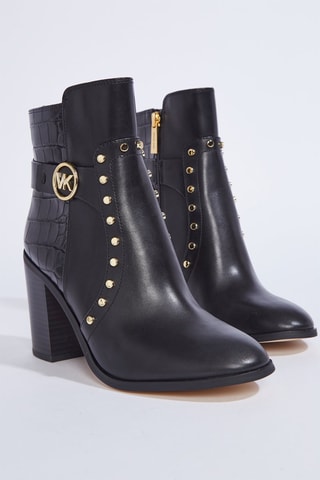 Leren Enkellaarzen Carmenheel - Zwart