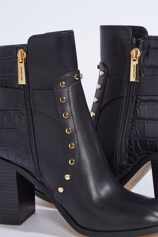 Leren Enkellaarzen Carmenheel - Zwart