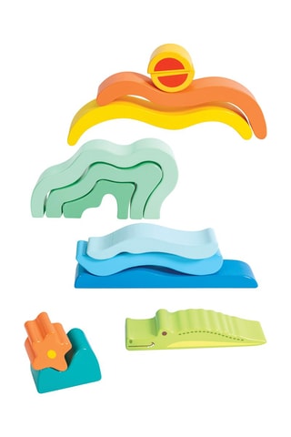 Blocos de empilhar e para encaixar - 22 peças - Dos 2 aos 6 anos