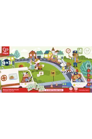 Puzzel hulpverleningsvoertuigen- 69-delig - Van 3 tot 6 Jaar