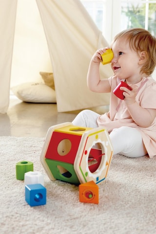 Separador de formas em madeira - 6 peças - De 1 a 3 anos