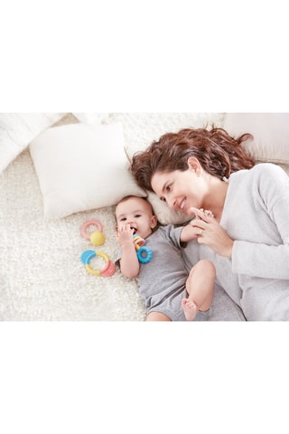 Coffret de argolas e chocalhos de dentição à base de arroz - A partir do nascimento