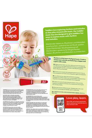 Kit de percussão em madeira de schima - Dos 10 aos 36 meses