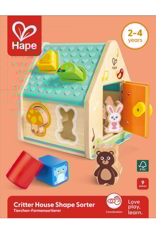 Casa classificadora de formas em faia - Dos 2 aos 4 anos