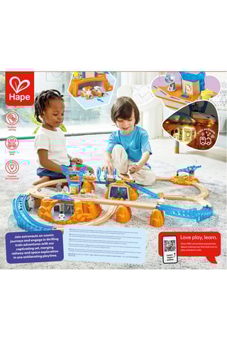 Circuito de trem em faia - 48 peças - 3 aos 8 anos