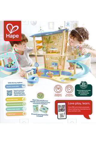 Casa de praia Salvamento dos oceanos em faia e madeira de schima - 47 peças - 4 aos 10 anos