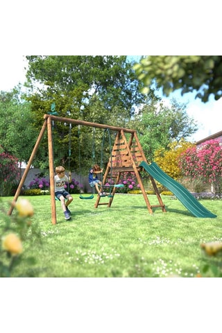 Station de jeux en bois Violette - De 3 à 12 ans