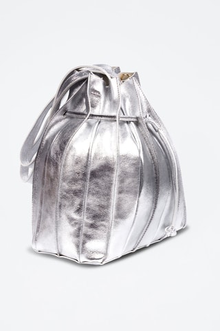 Buideltas en Leren Clutch Zilverkleurig en Mosterdgeel