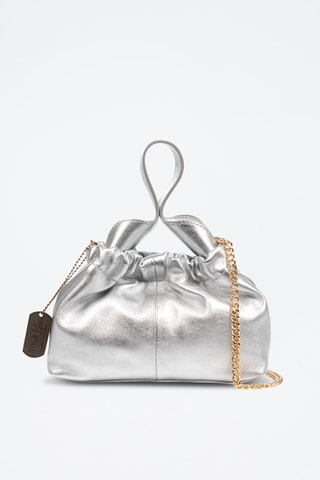 Geitenleren Handtas Arlino - Zilverkleurig