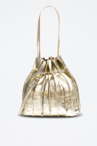 Buideltas en Leren Clutch Goudkleurig en Mosterdgeel - Geel en goudkleurig