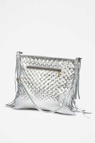 Borsa a tracolla in pelle Avise - Argentato