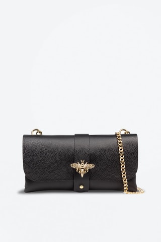 Leren Schoudertas Amaseno - Zwart en goudkleurig