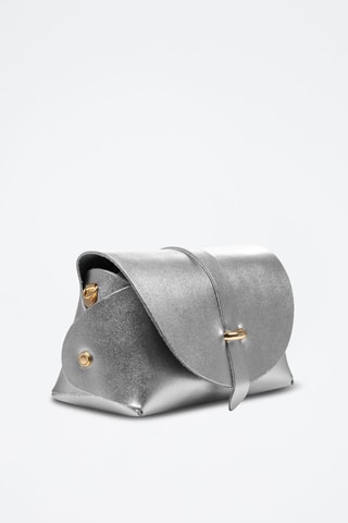 Leren Schoudertas Aurora - Zilverkleurig - 